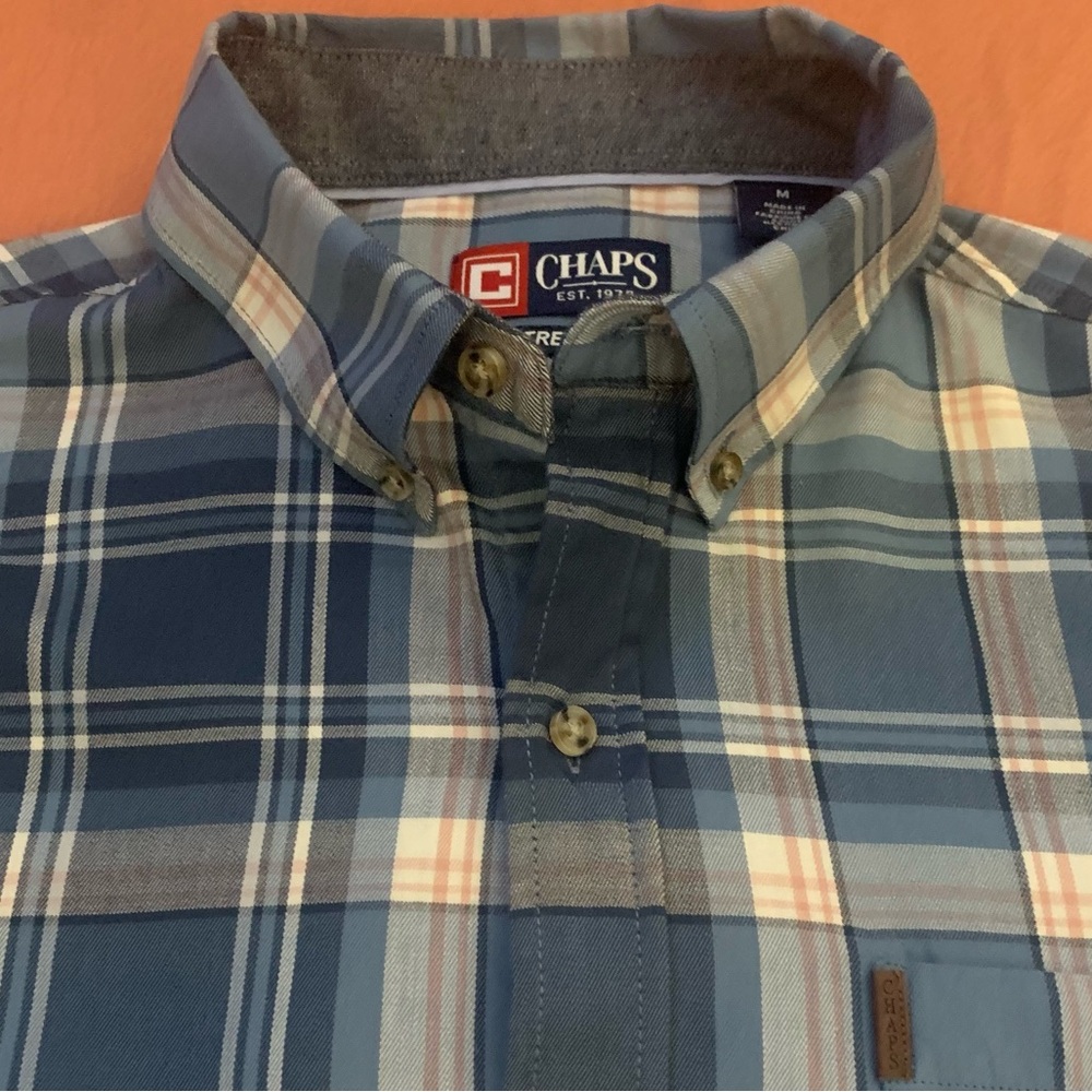 CHAPS LS Stretch Cotton/Rayon Plaid Shirt